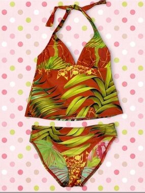 2000s y2k vintage tropical tankini set